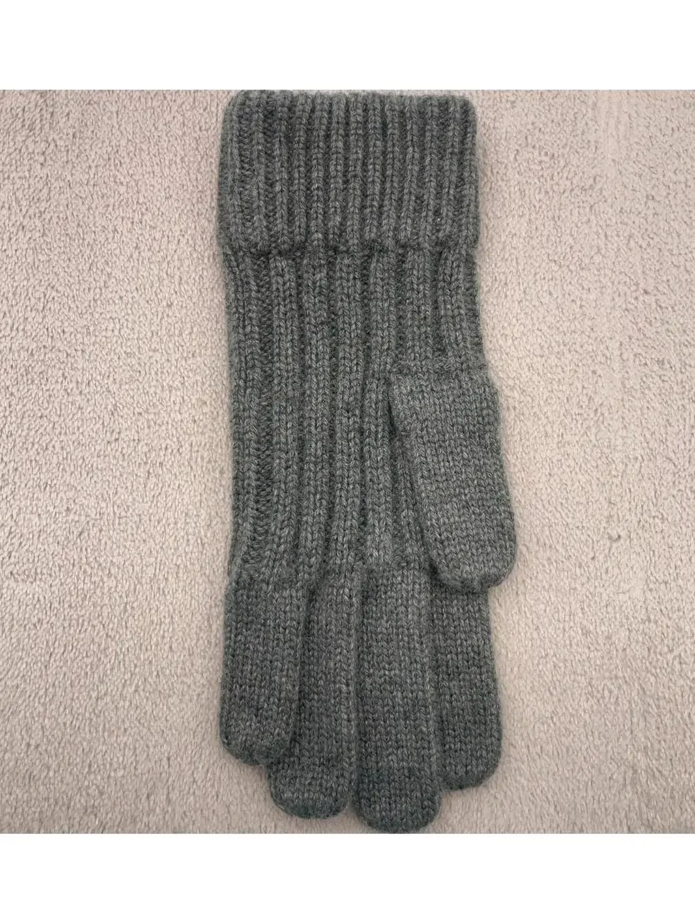 Hermes Braided Leather H Logo Knit Gloves S Size Cashmere / Silk With Box Small